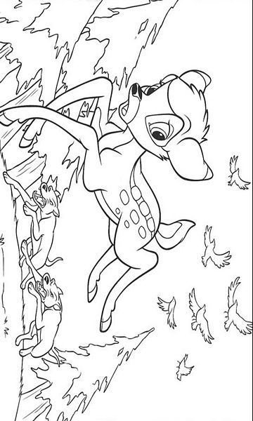 kolorowanka Bambi malowanka do wydruku Disney z bajki dla dzieci nr 28